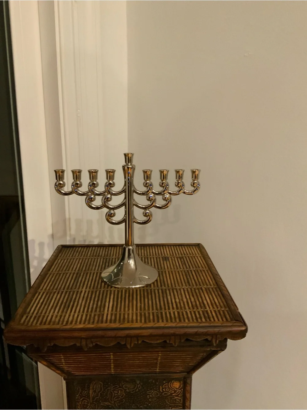 Harvey Lewis 9 Branch Menorah Made with Swarovski Elements Silver
